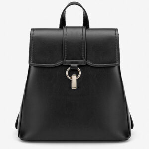 Stylish folding backpack with clasp closure - BAC 0223 - Black