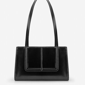 Shoulder bag with embossed decorative border - TOT 0198 - Black