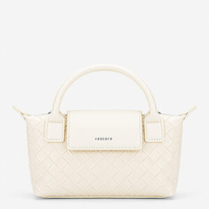 Checkered flap handbag - TOT 0196 - Cream